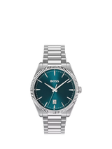 John Lewis HUGO BOSS Men's Round Sunray Bracelet Strap Watch, Silver- Buy online at McGrocer
