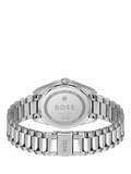 HUGO BOSS men's round stainless steel bracelet watch blue dial, imported from the UK