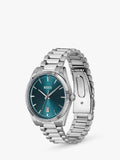 HUGO BOSS men's round stainless steel bracelet watch blue dial, imported from the UK
