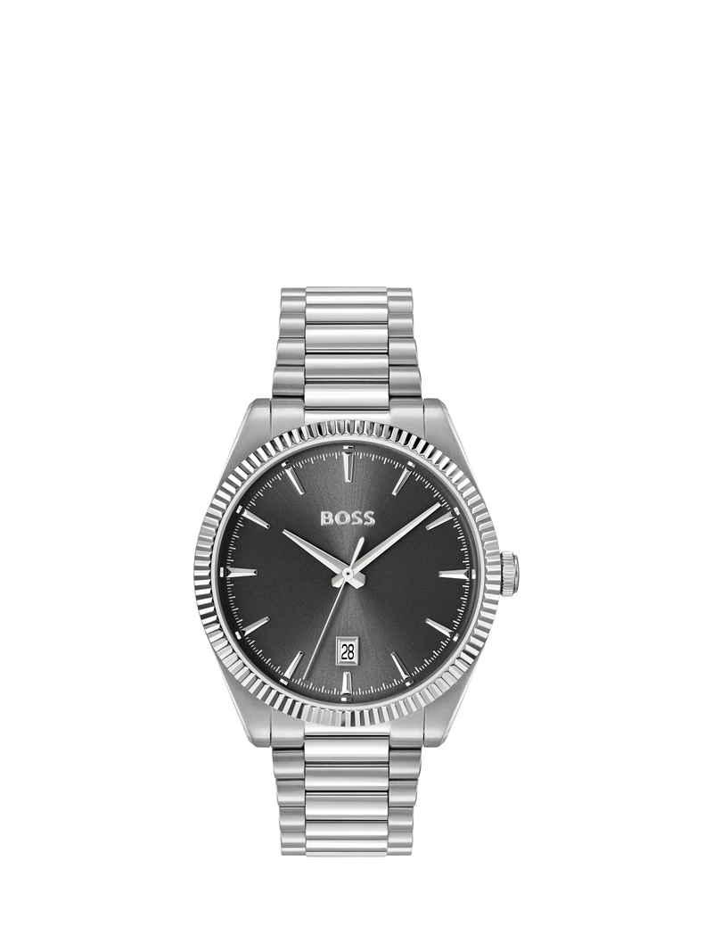 HUGO BOSS men's watch 40mm stainless steel grey dial (British brand)