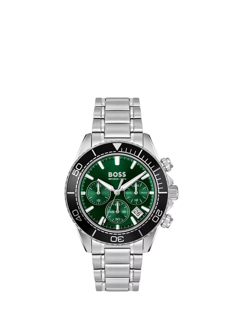 HUGO BOSS silver chronograph watch 44mm, imported from the UK