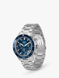 HUGO BOSS men's round chronograph watch silver blue dial (British brand)