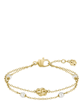 HUGO BOSS layered chain pearl charm bracelet gold, imported from the UK