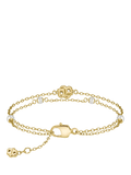 HUGO BOSS layered chain pearl charm bracelet gold, imported from the UK