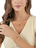 HUGO BOSS layered chain pearl charm bracelet gold, imported from the UK