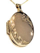 John Lewis L&T Heirlooms Pre-loved 9ct Yellow Gold Embossed Floral Opening Locket- Buy online at McGrocer