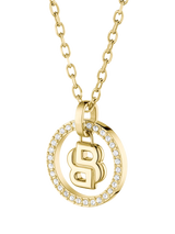 John Lewis HUGO BOSS Double B Logo Crystal Pendant Necklace, Gold- Buy online at McGrocer