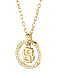 HUGO BOSS double B logo crystal necklace gold plated - British brand