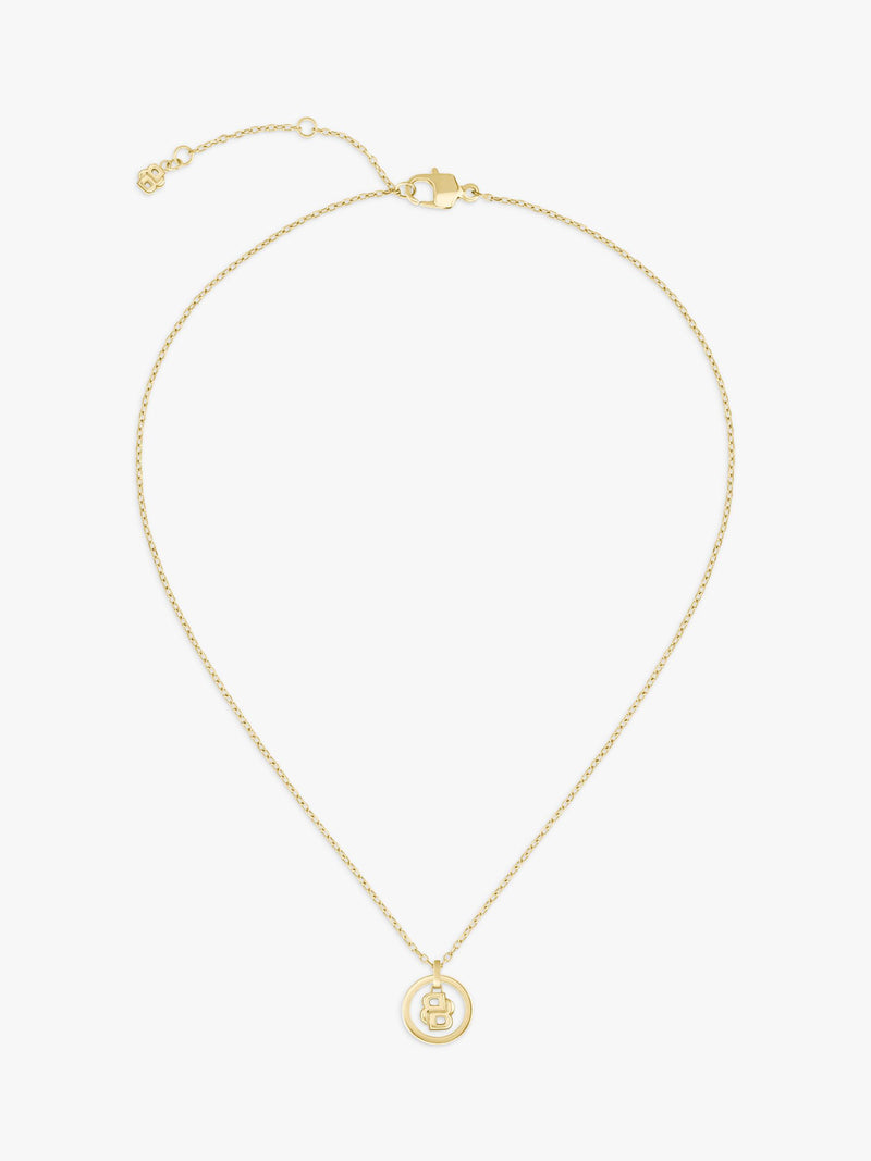HUGO BOSS double B logo crystal necklace gold plated - British brand