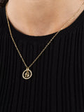 HUGO BOSS double B logo crystal necklace gold plated - British brand