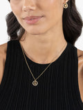 HUGO BOSS double B logo crystal necklace gold plated - British brand