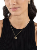 HUGO BOSS double B logo crystal necklace gold plated - British brand