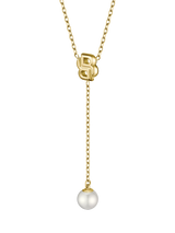John Lewis HUGO BOSS Double B Pearl Drop Necklace Gold- Buy online at McGrocer