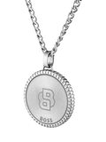 BOSS star embossed circular pendant necklace silver stainless steel - British product