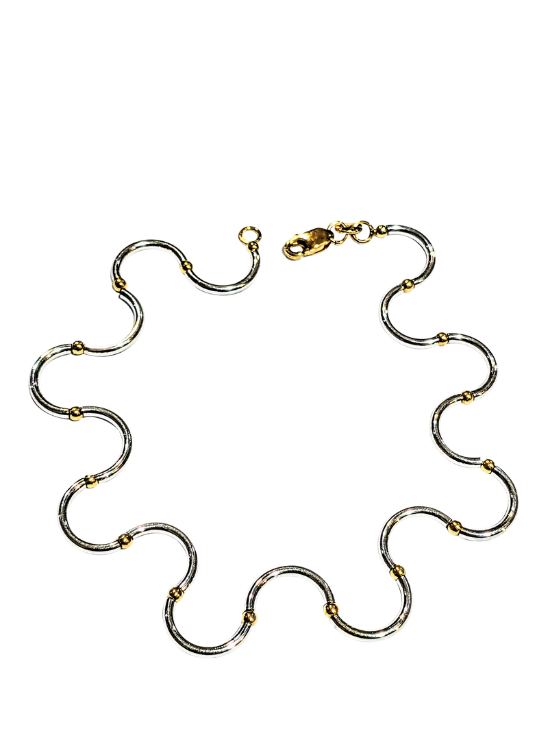 L & T Heirlooms 9ct gold hinge link bracelet 19cm - British product