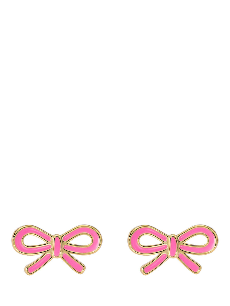 Ted Baker bow enamel stud earrings pink and gold (British brand)