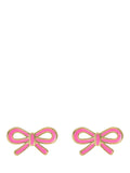 Ted Baker bow enamel stud earrings pink and gold (British brand)