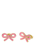 Ted Baker bow enamel stud earrings pink and gold (British brand)