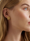 Ted Baker Furled Flower stud earrings gold, imported from the UK