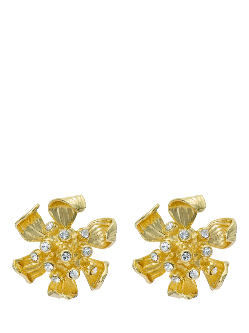 Ted Baker Furled Flower stud earrings gold, imported from the UK