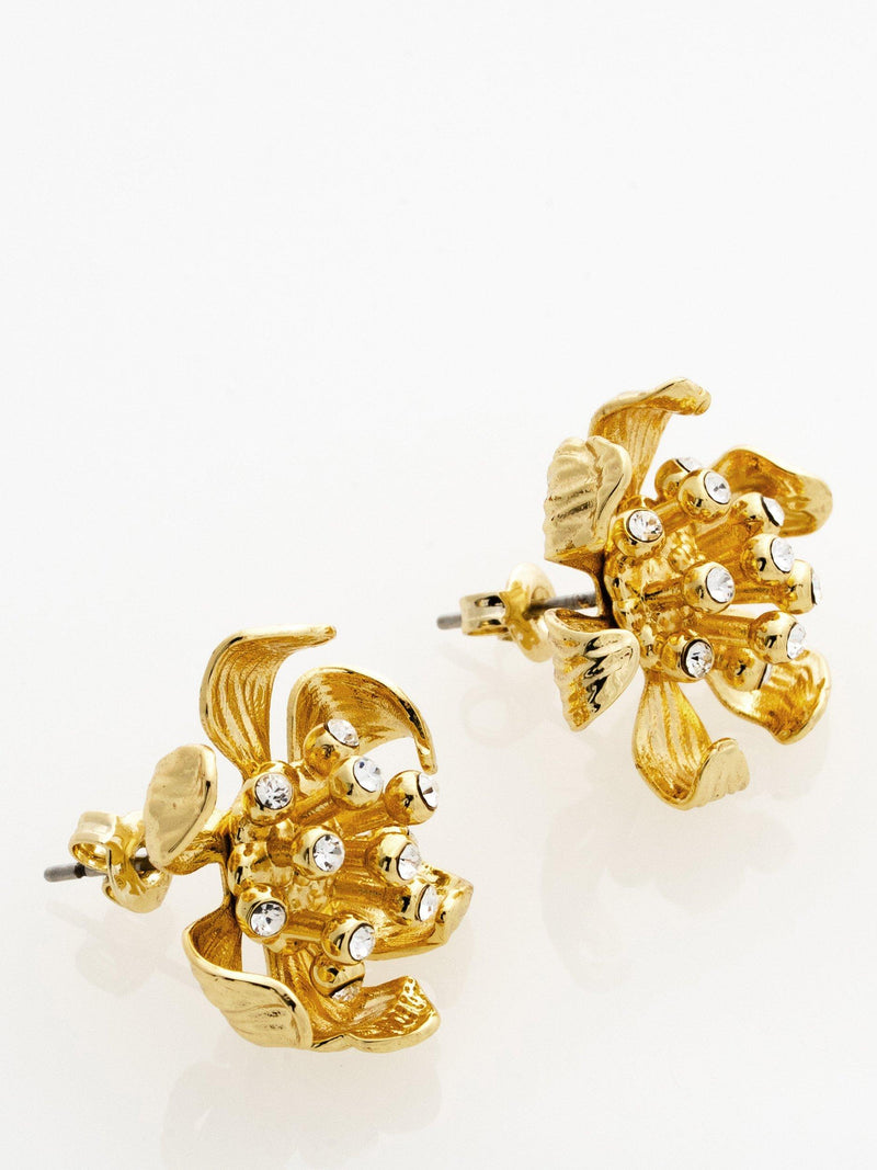 Ted Baker Furled Flower stud earrings gold, imported from the UK