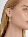 Ted Baker pearl drop earrings gold tone, UK version