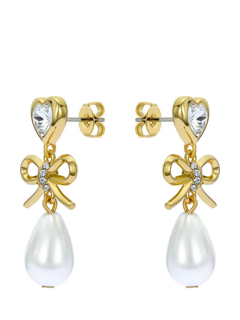 Ted Baker pearl drop earrings gold tone, UK version