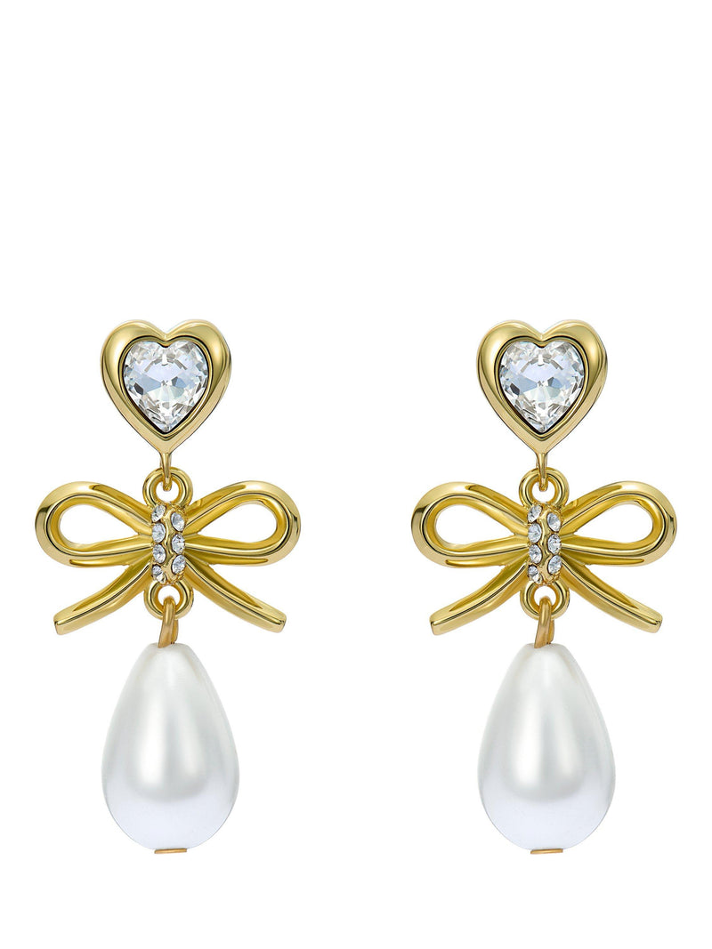 Ted Baker pearl drop earrings gold tone, UK version