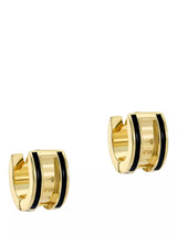 John Lewis Ted Baker Rolo Classic Colour Enamel Roll Huggie Earrings, Gold/Black- Buy online at McGrocer