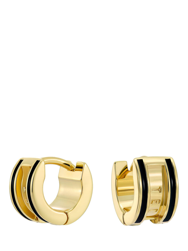 Ted Baker Rolo huggie earrings gold black enamel - British product