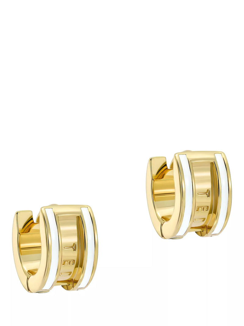 Ted Baker Rolo Classic Colour Enamel Roll Huggie Earrings, Gold/Black