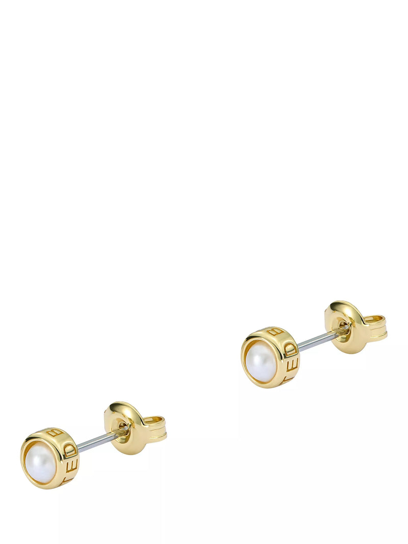 Ted Baker mini pearl stud earrings in gold, imported from the UK
