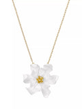 Ted Baker Furled Flower enamel pendant necklace white gold, UK version