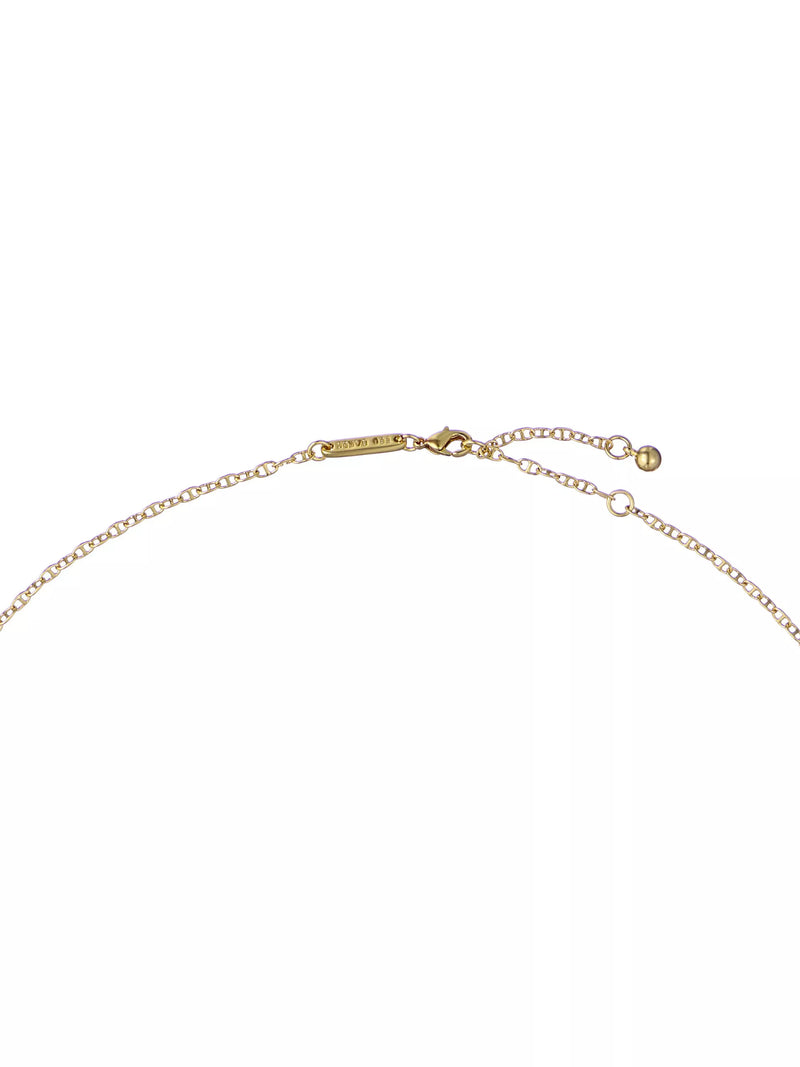 Ted Baker Furled Flower enamel pendant necklace white gold, UK version