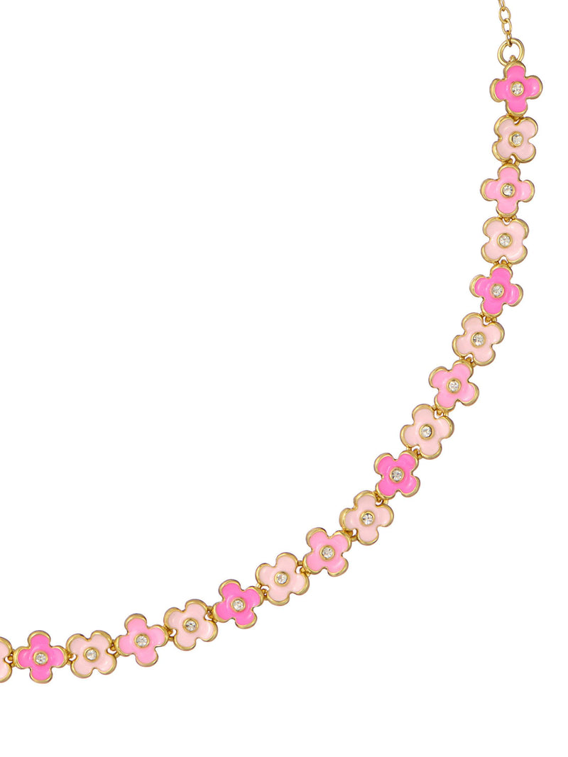 Ted Baker Gabriella Garland gold necklace with crystal flowers (British brand)