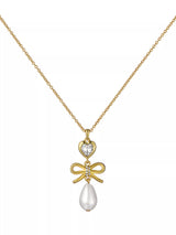 John Lewis Ted Baker Imogen Icon Charm Heart Bow Pearl Drop Pendant Necklace Gold- Buy online at McGrocer