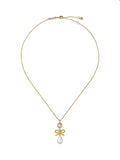 Ted Baker charm heart bow pearl drop pendant necklace - British product