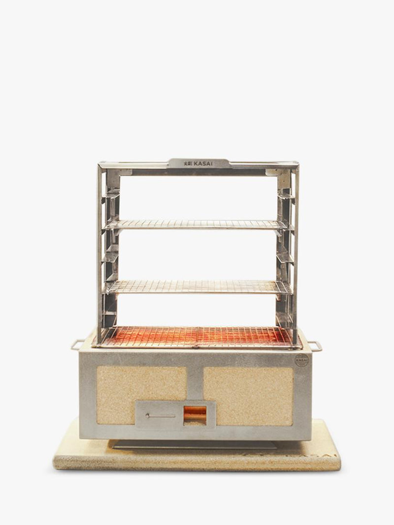 Kasai Konro Grill charcoal BBQ with Robata rack - British product