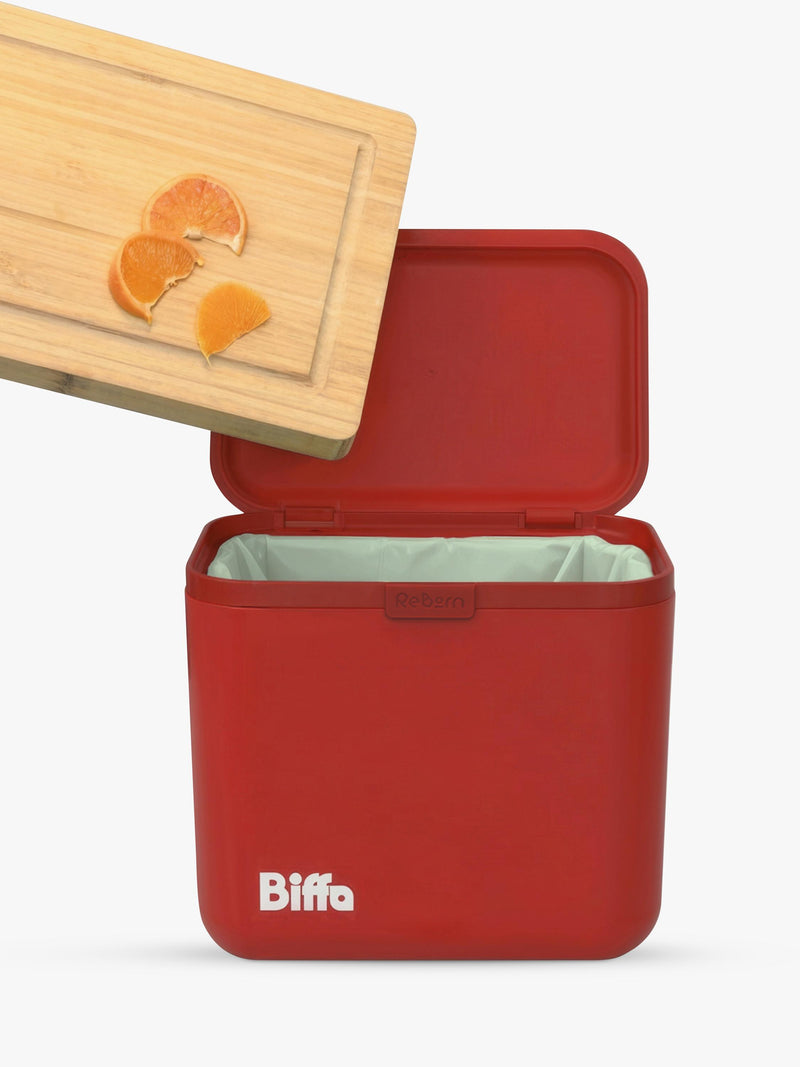 ReBorn Biffa food waste caddy red 5 litre (British brand)
