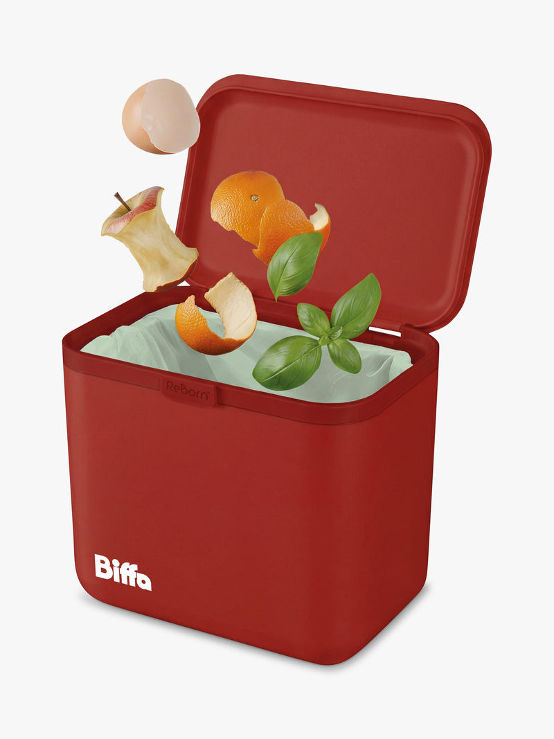 ReBorn Biffa food waste caddy red 5 litre (British brand)
