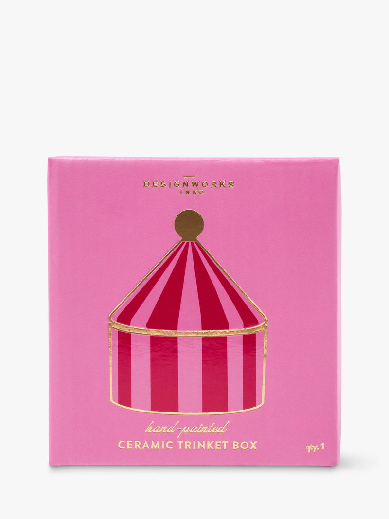 DesignWorks Ink pink stripe ceramic trinket dish - British product