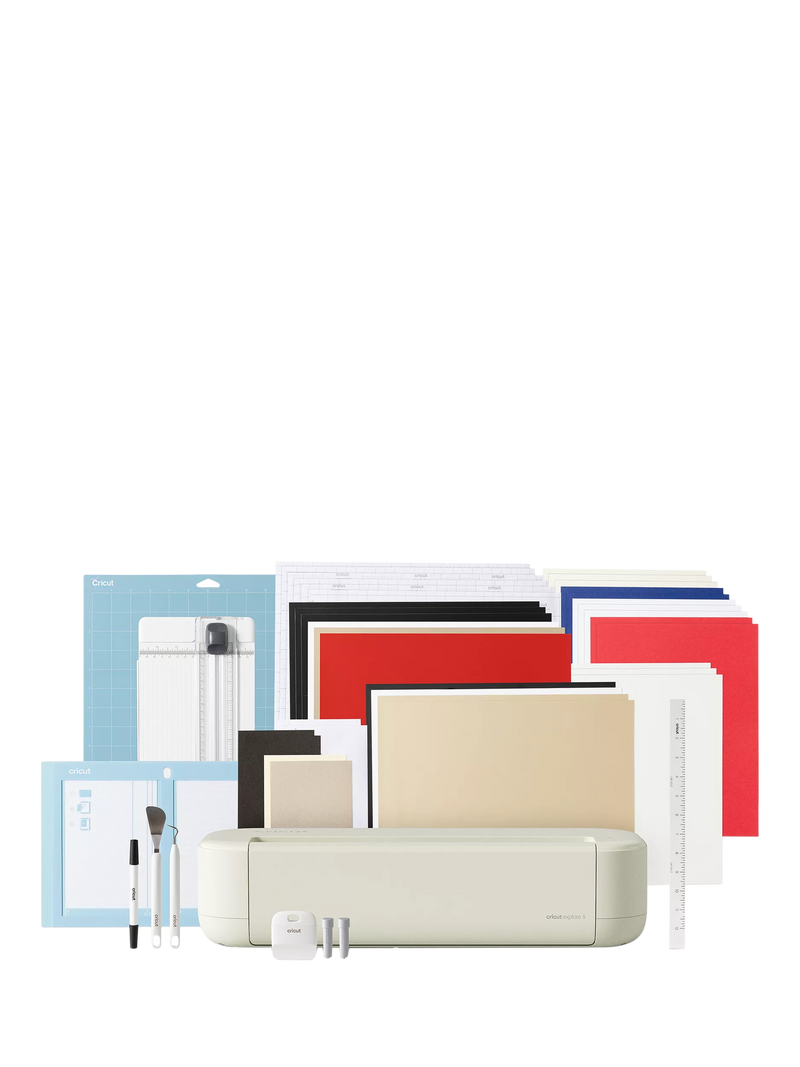 Cricut Explore 5 cutting machine bundle in taupe, UK version