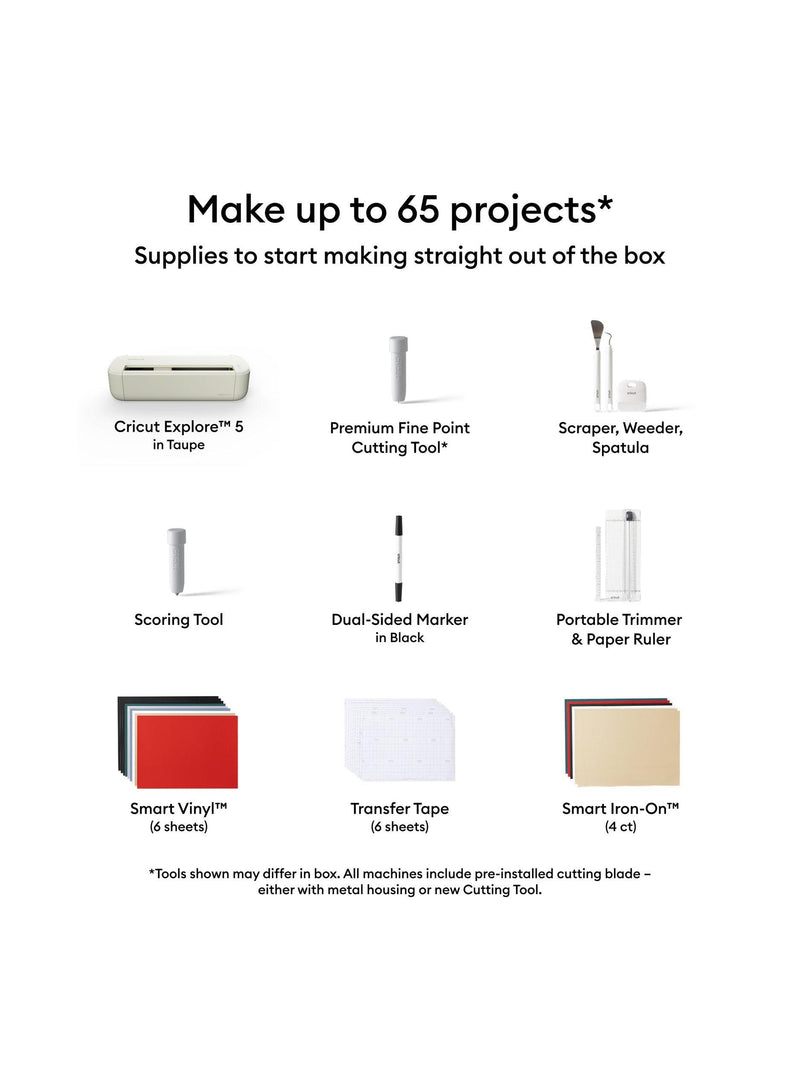 Cricut Explore 5 cutting machine bundle in taupe, UK version