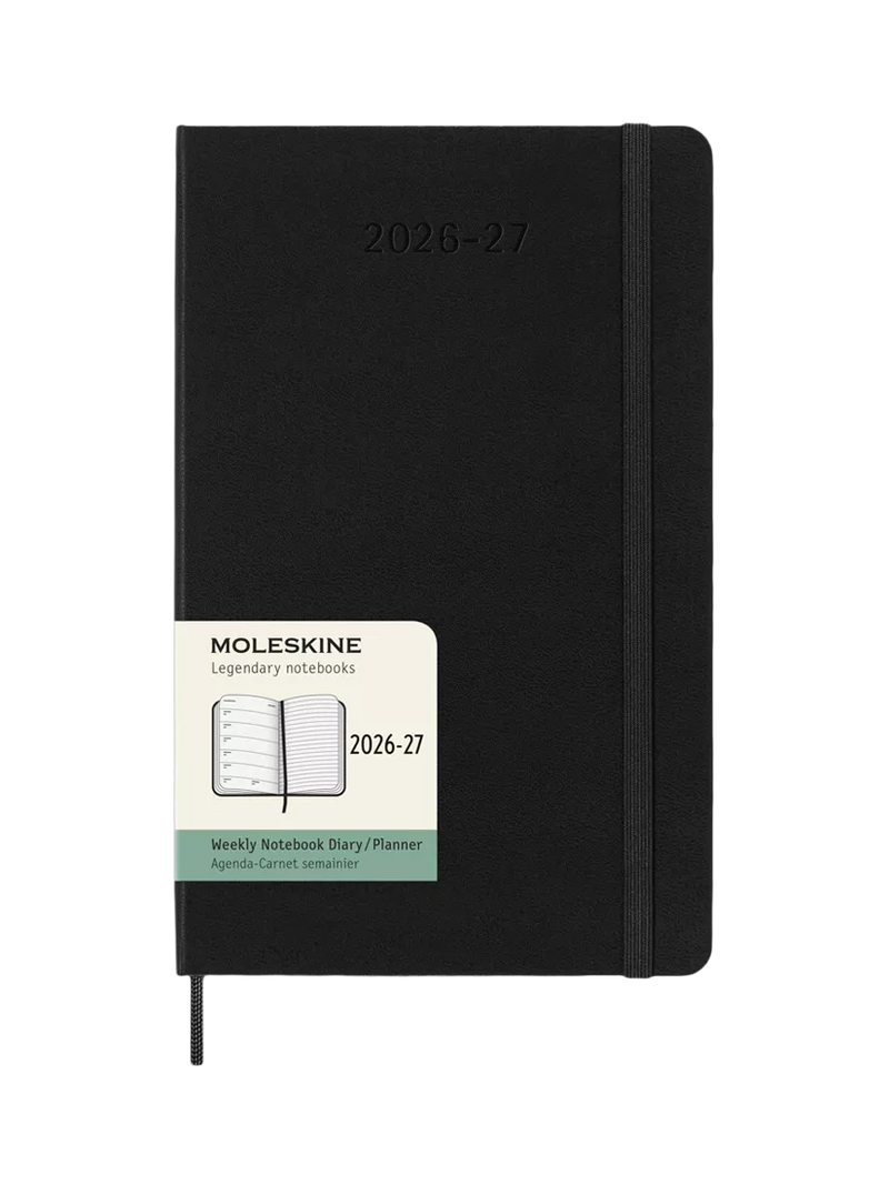 Moleskine weekly diary 18-month black, imported from the UK