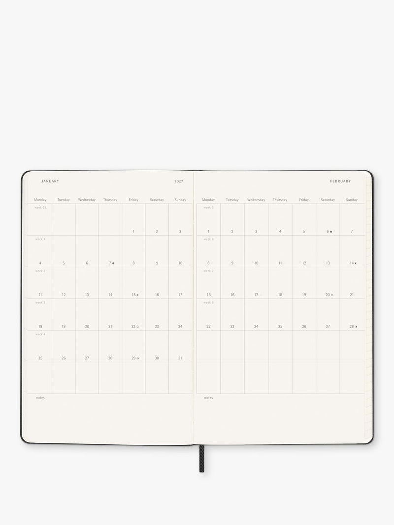Moleskine weekly diary 18-month black, imported from the UK