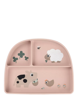 John Lewis Done by Deer Tiny Farm Stick & Stay Plate, Powder Baby Plate- Buy online at McGrocer