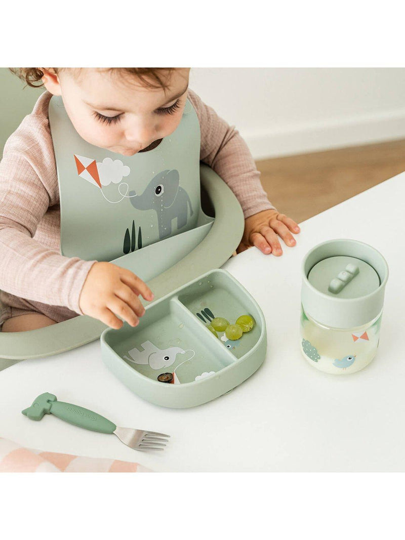Done By Deer silicone bib green, UK version
