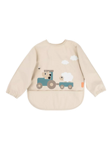 John Lewis Done by Deer Sleeved Pocket Bib in Sand, Baby Feeding Bib- Buy online at McGrocer