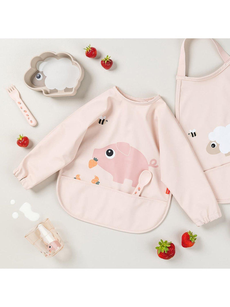 Done by Deer sleeved pocket baby bib (British brand)