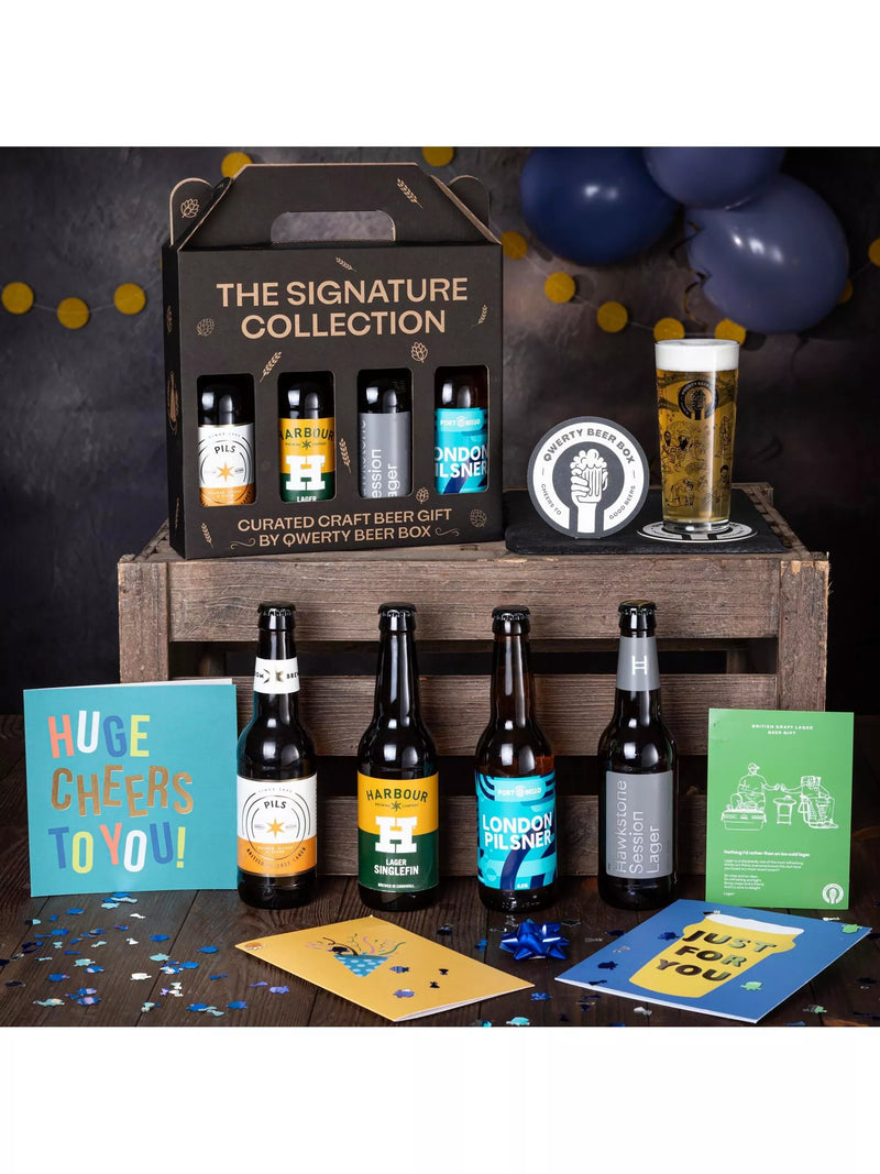 QWERTY Beer Box craft lager gift box 4x330ml, UK version
